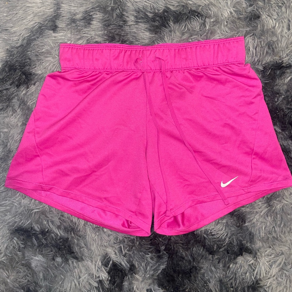 Pink Nike dri fit running shorts